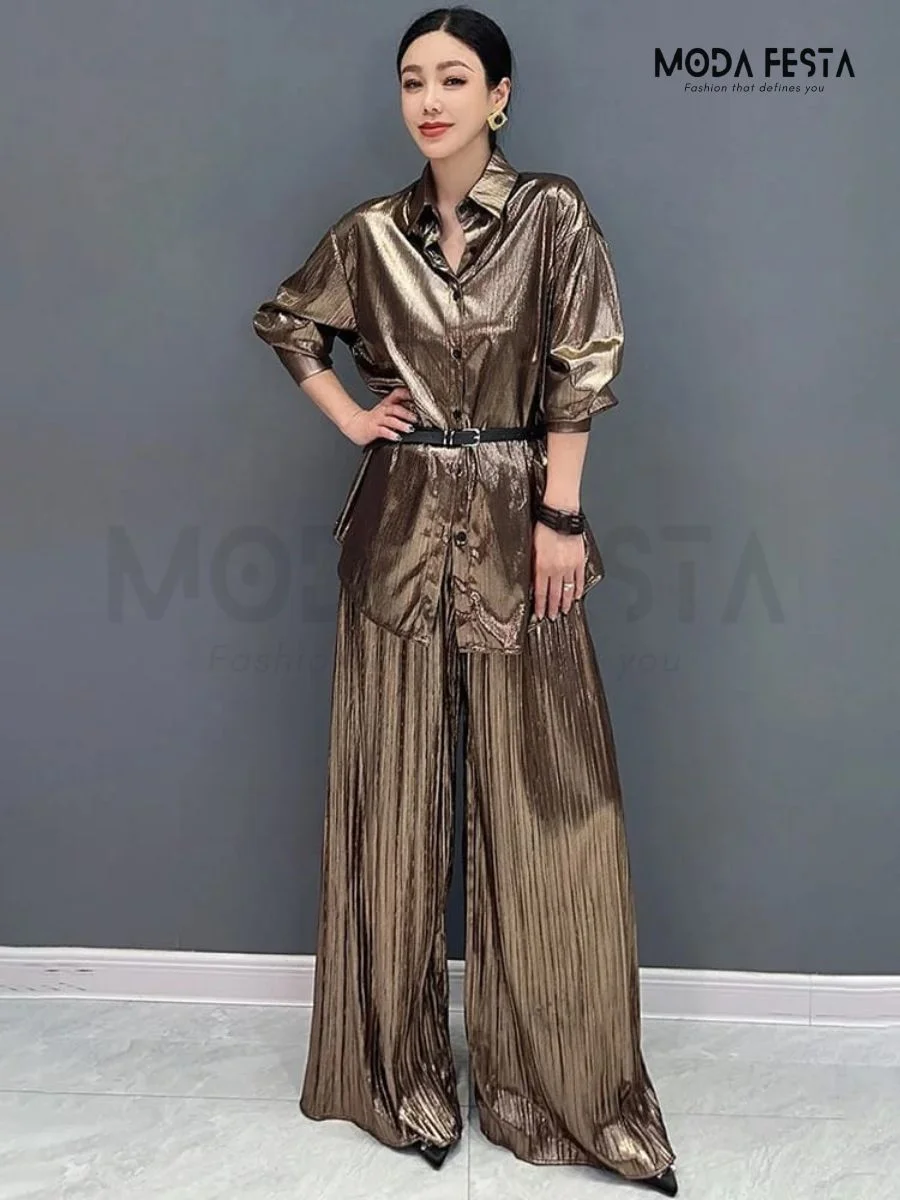 ModaFesta -gold-shimmer-co-ord-set