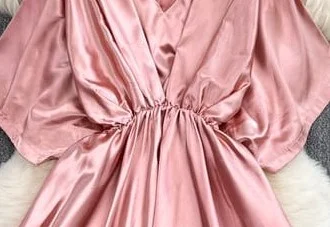 ModaFesta -peach-satin-dress