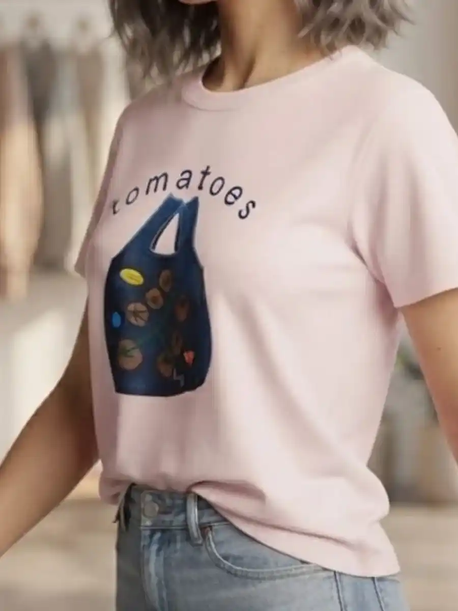 ModaFesta -womens-pink-tomatoes-graphic-t-shirt
