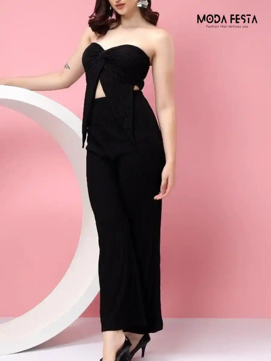 ModaFesta -twist-knot-tube-top-coord-set-black