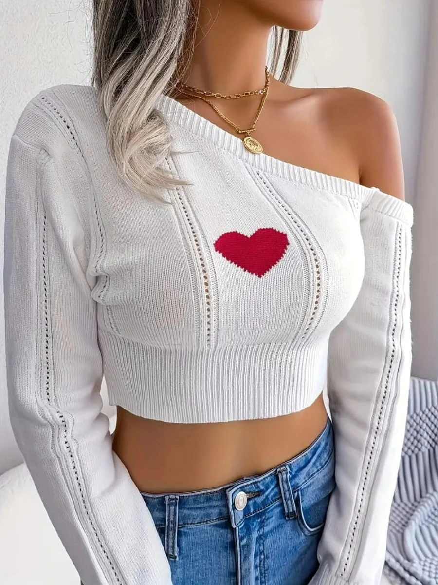 ModaFesta -one-shoulder-top-heart-print-white