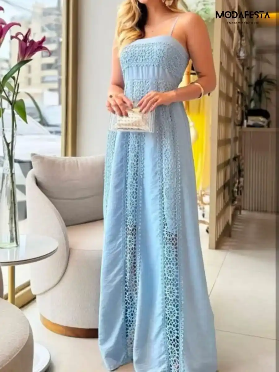 ModaFesta -elegant-spaghetti-cotton-lace-dress-sky-blue