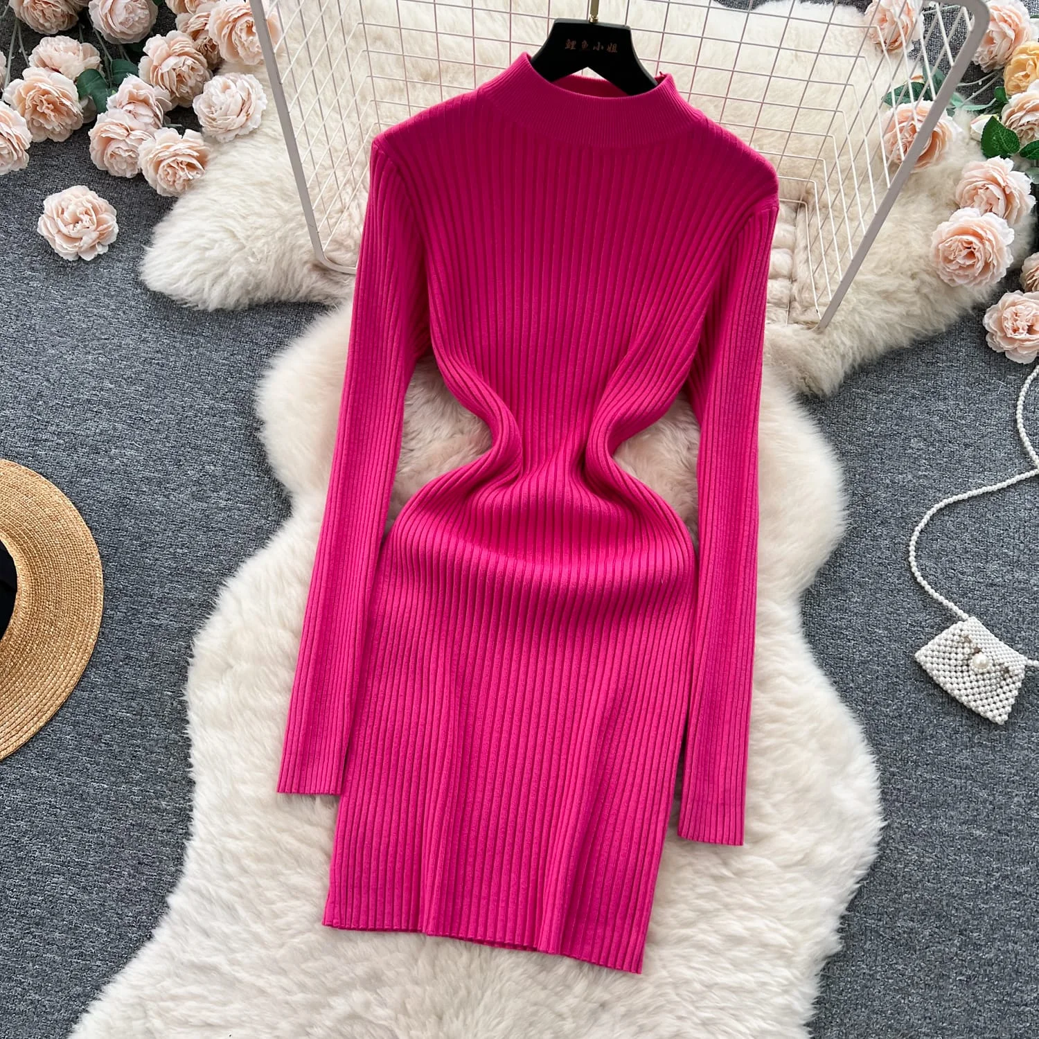 ModaFesta -cozy-curve-pink-winter-dress-for-women