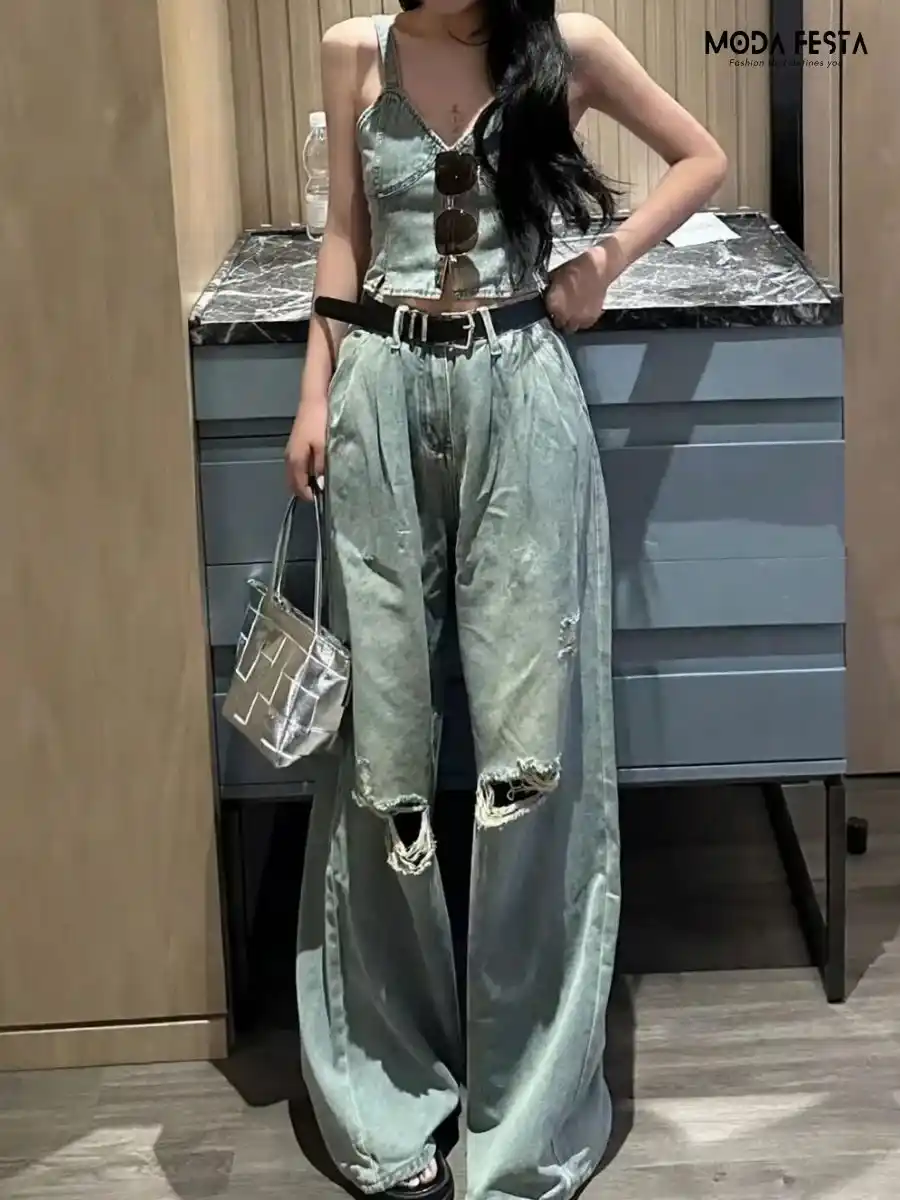 Waist Coat Denim Co-ord Set