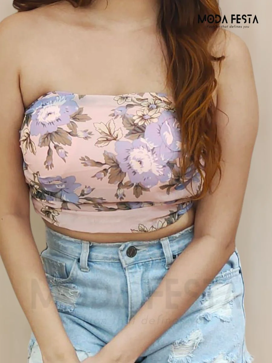 Stylish Flora Print TubeTop