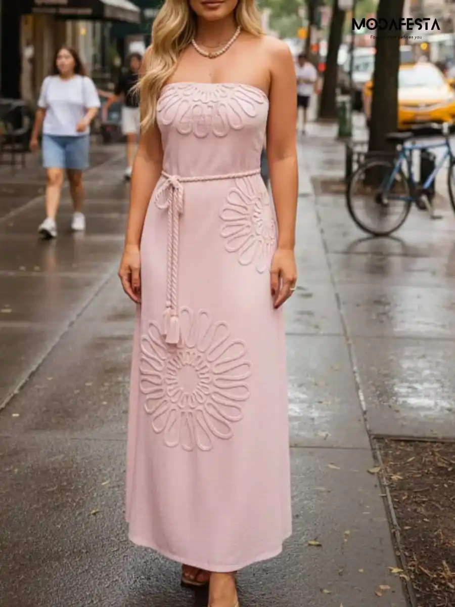 ModaFesta -classy-summer-tube-dress-with-pink