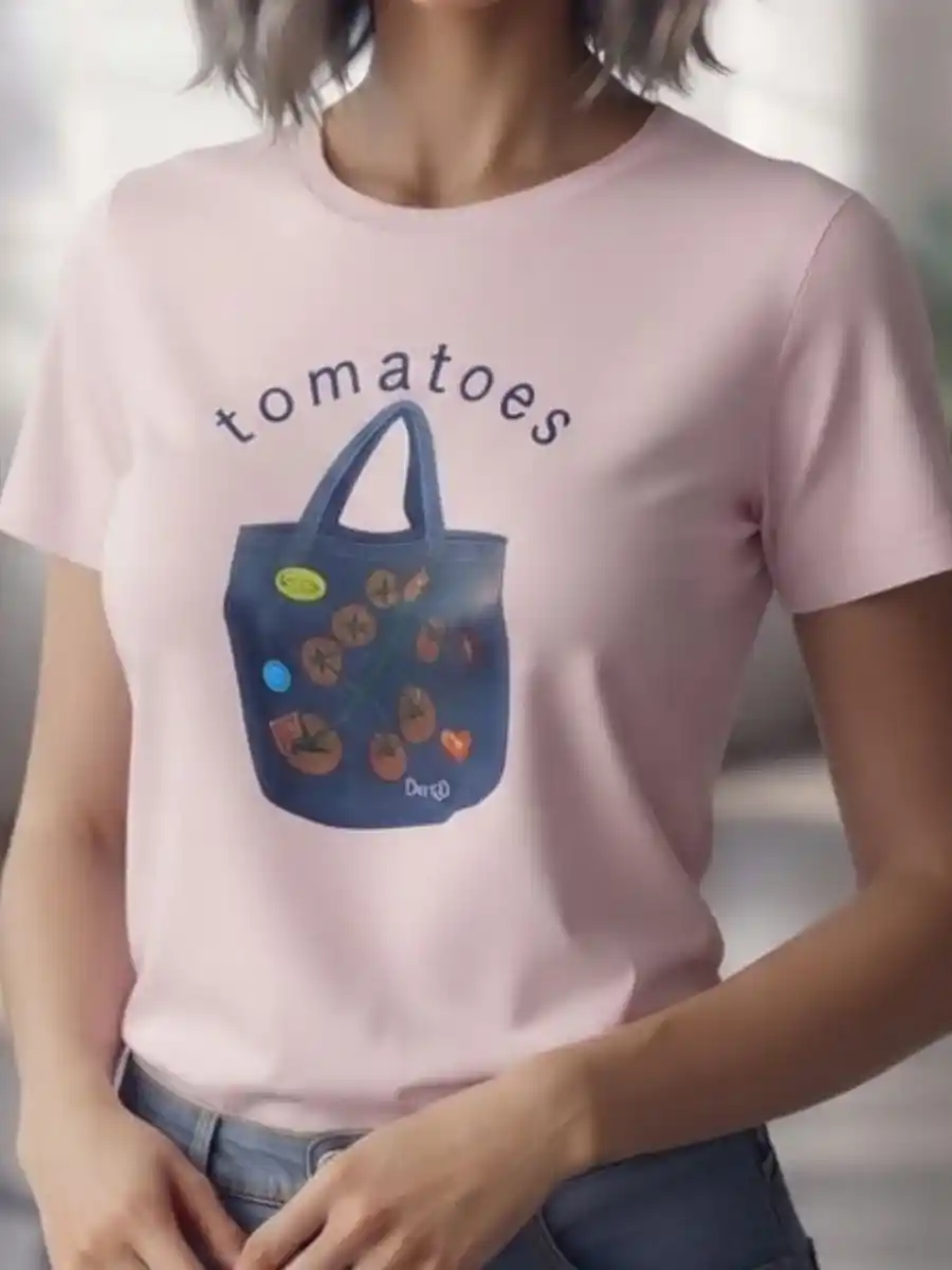 ModaFesta -womens-pink-tomatoes-graphic-t-shirt