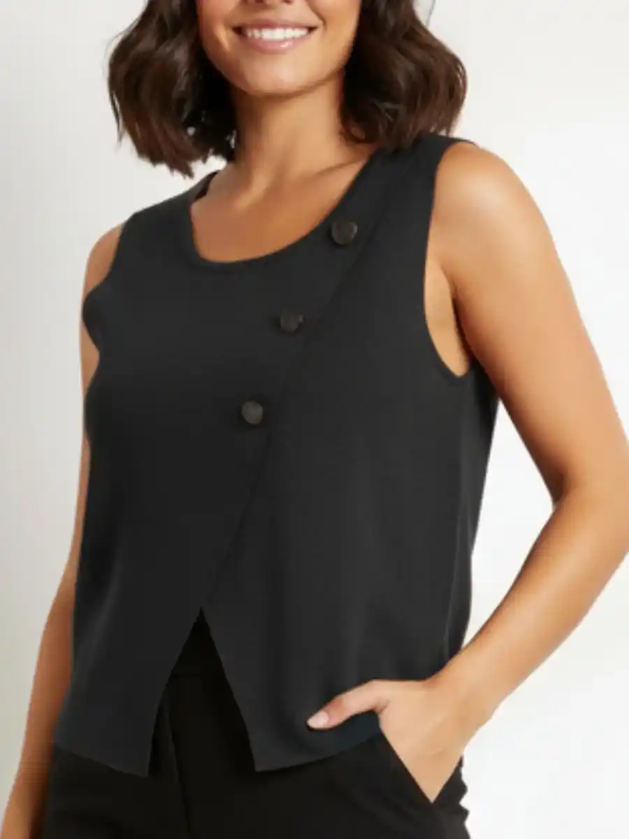 ModaFesta -elegant-waist-coat-crop-top-black
