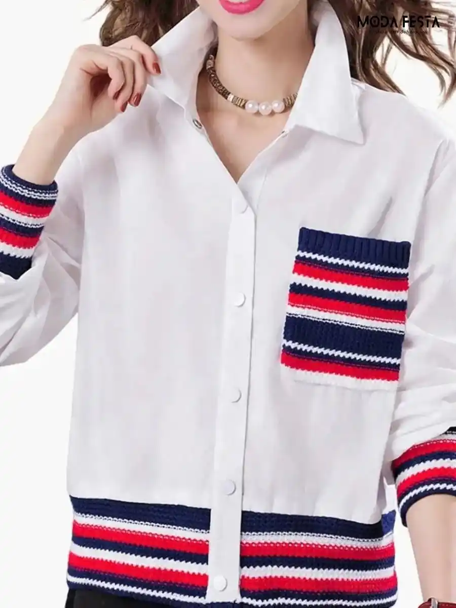 ModaFesta -street-style-knitted-shirt-white