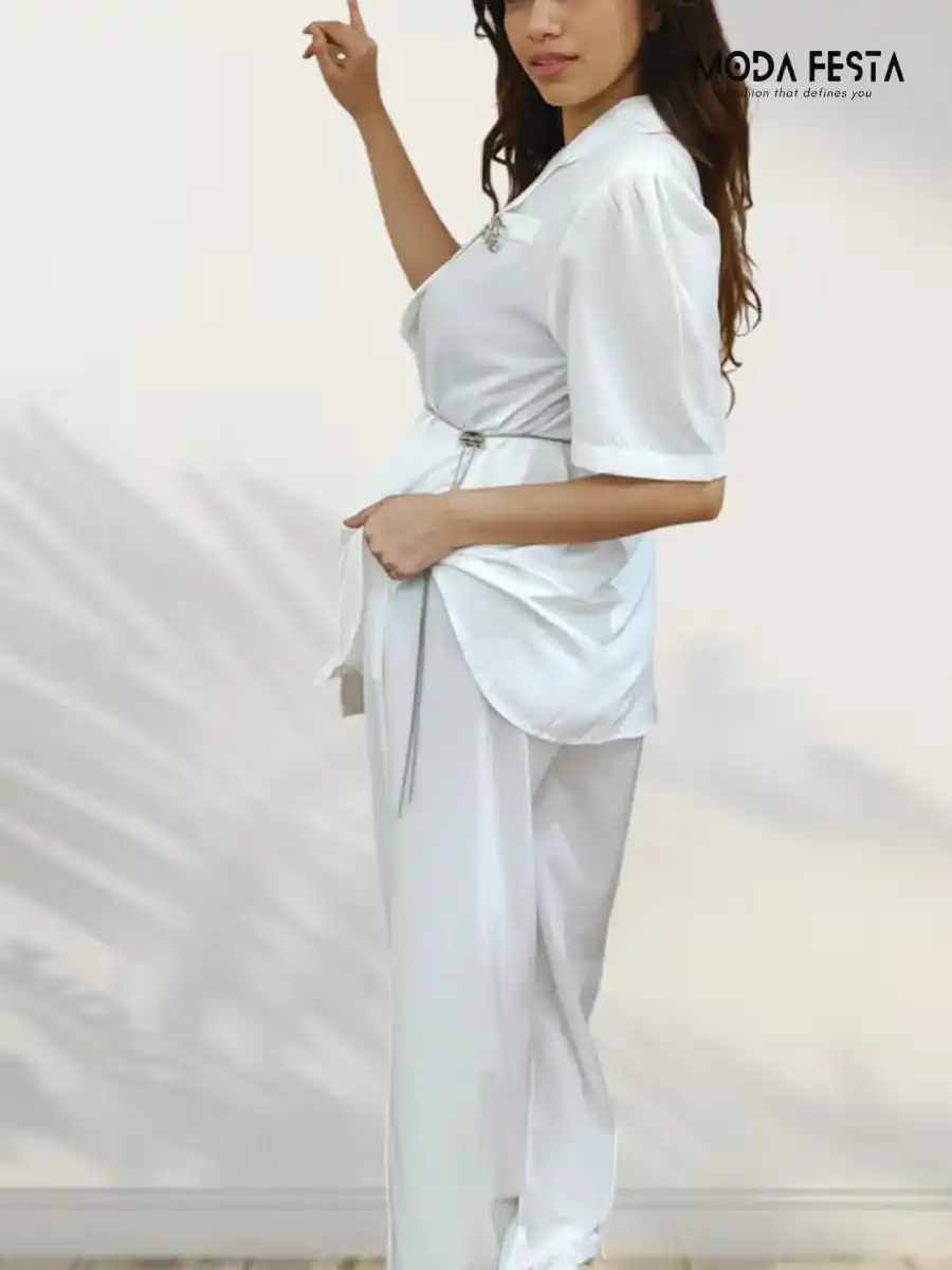 ModaFesta -unique-blazer-style-coord-set-white
