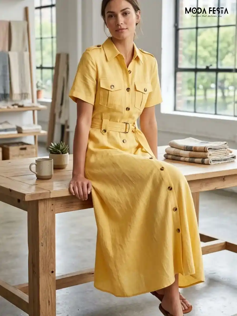 ModaFesta -yellow-breeze-shirt-maxi-dress