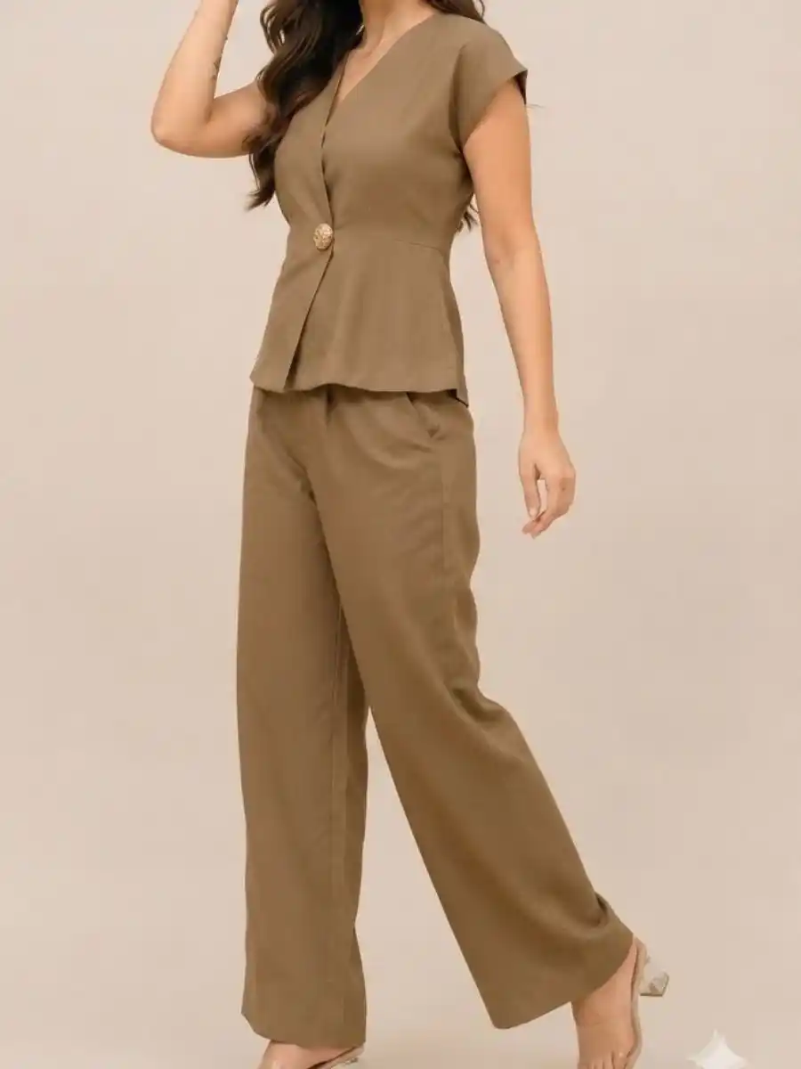 ModaFesta -modern-brown-velvet-texture-coord-set