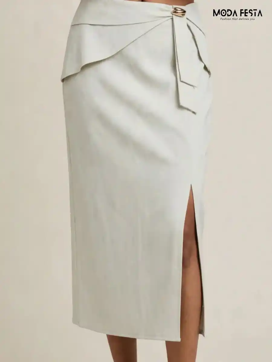 ModaFesta -elegant-front-slit-midi-skirt-with-tie-up-waist