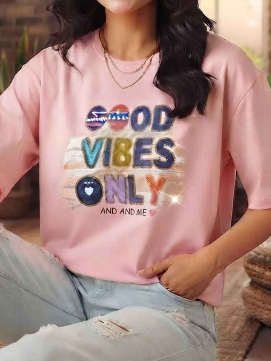 ModaFesta -light-pink-good-vibes-only-oversized-t-shirt
