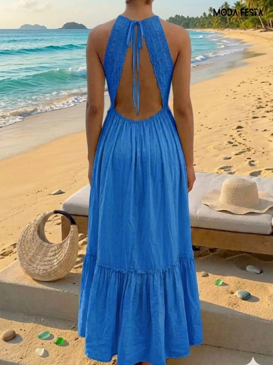 ModaFesta -backless-long-cotton-dress-with-lace-blue