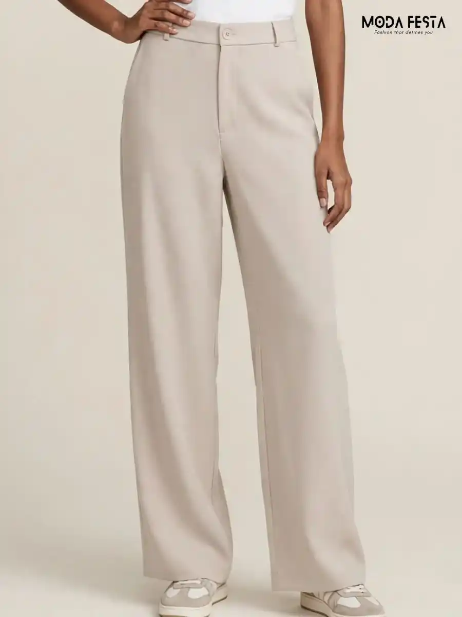High-Waisted Wide-Leg Trousers