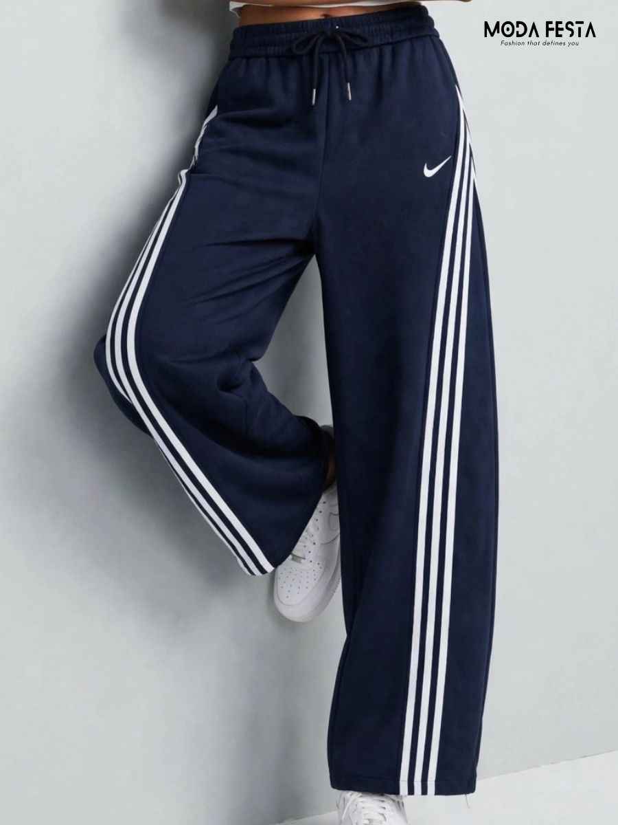 ModaFesta -navy-blue-striped-track-pants