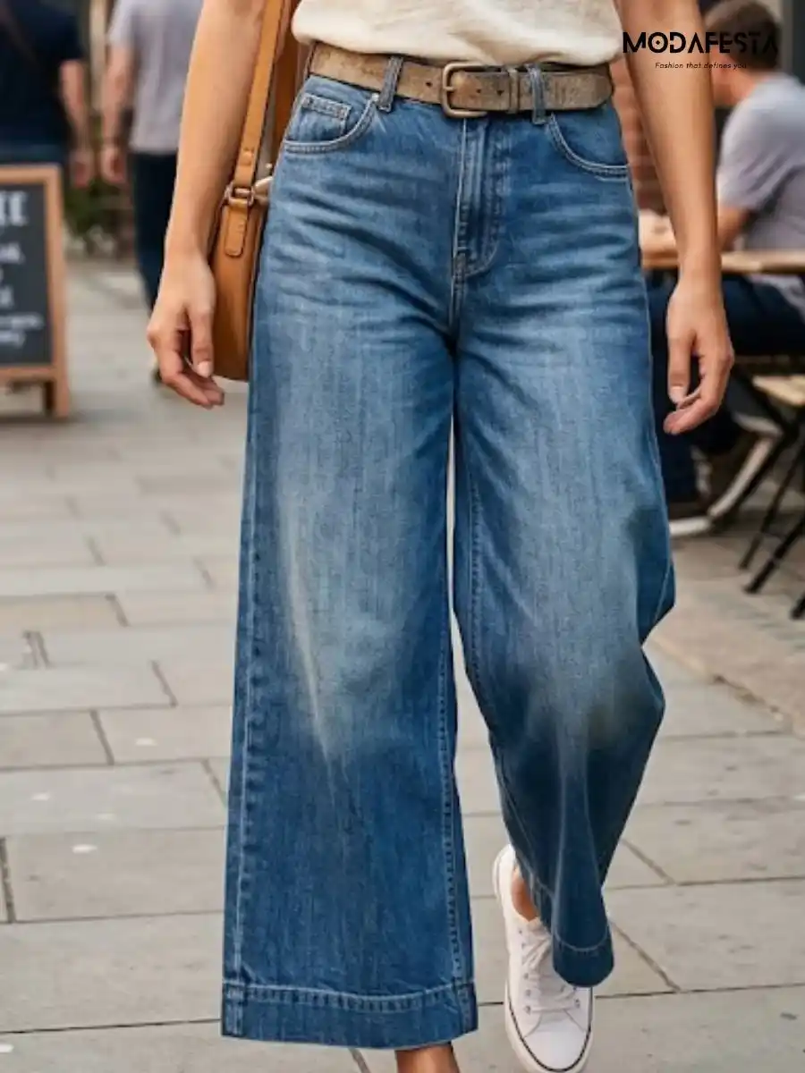 Elegant Style Wide Leg Jeans 1