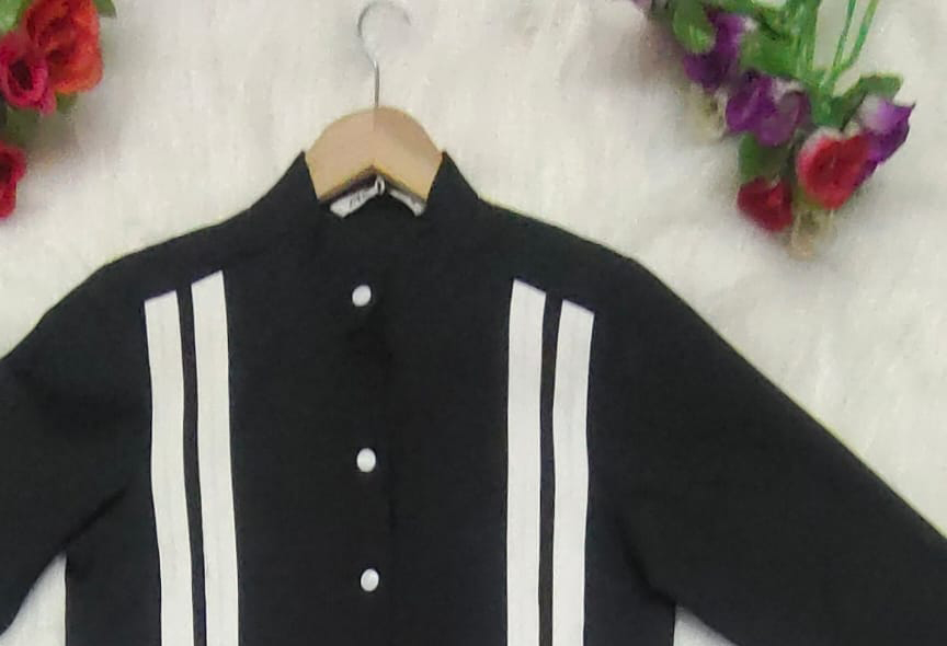 ModaFesta -black-strip-co-ord-set