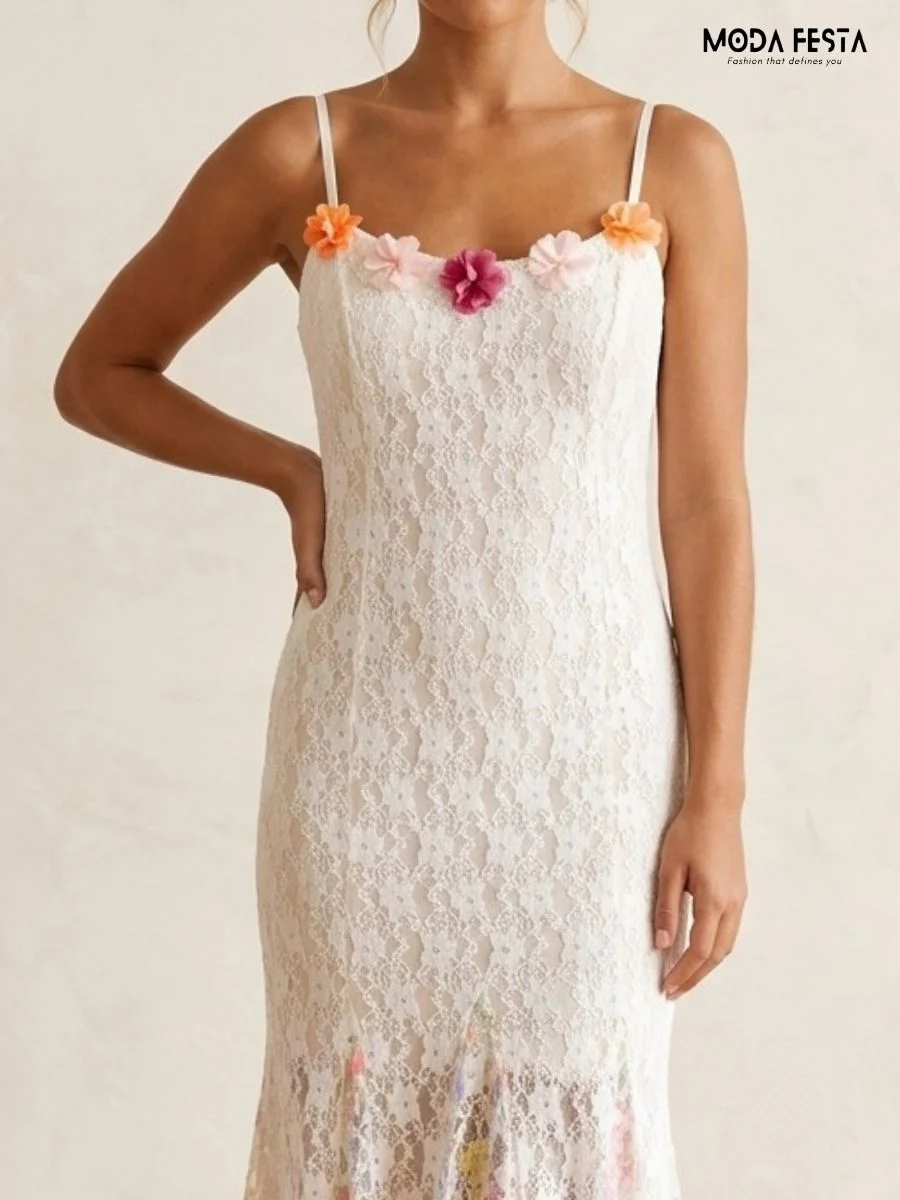 ModaFesta -floral-applique-lace-mermaid-midi-dress