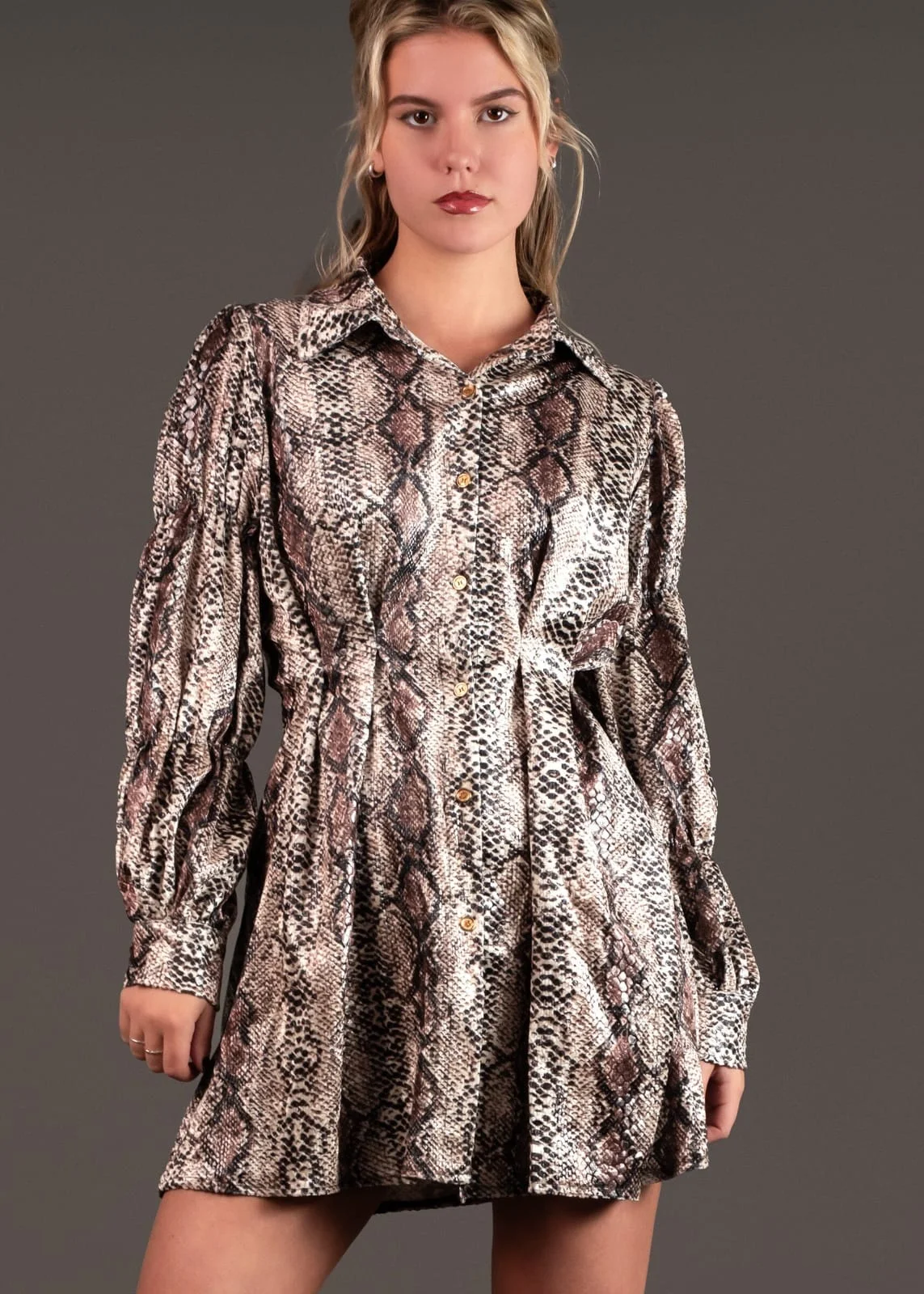 ModaFesta -snake-printed-dress-with-belt