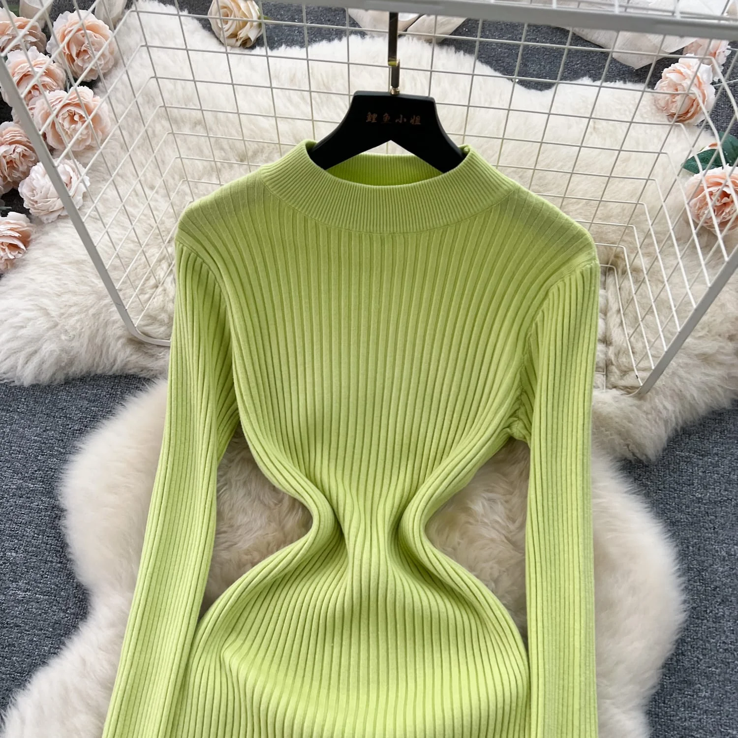 ModaFesta -cozy-curve-neon-green-winter-dress-for-women
