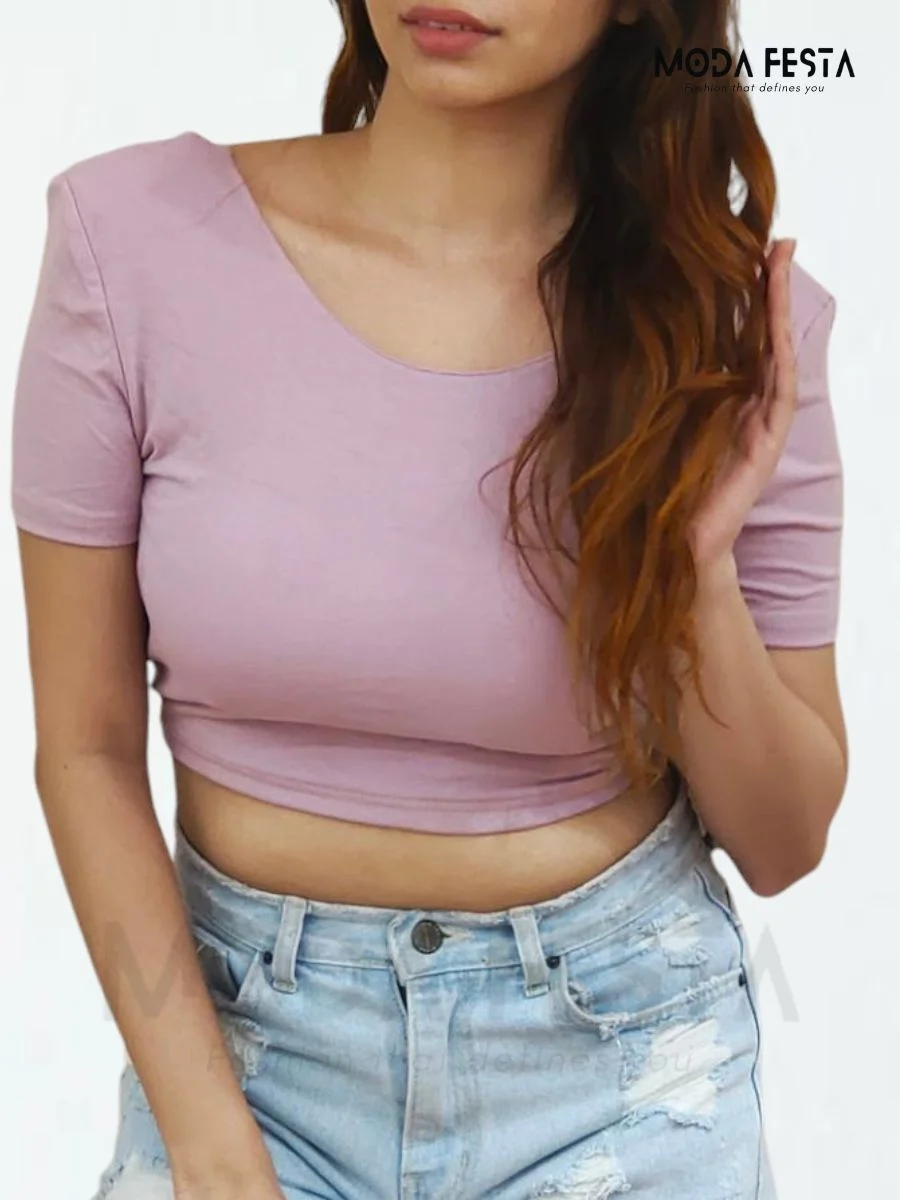 ModaFesta -crop-top-back-tie-up-lavender