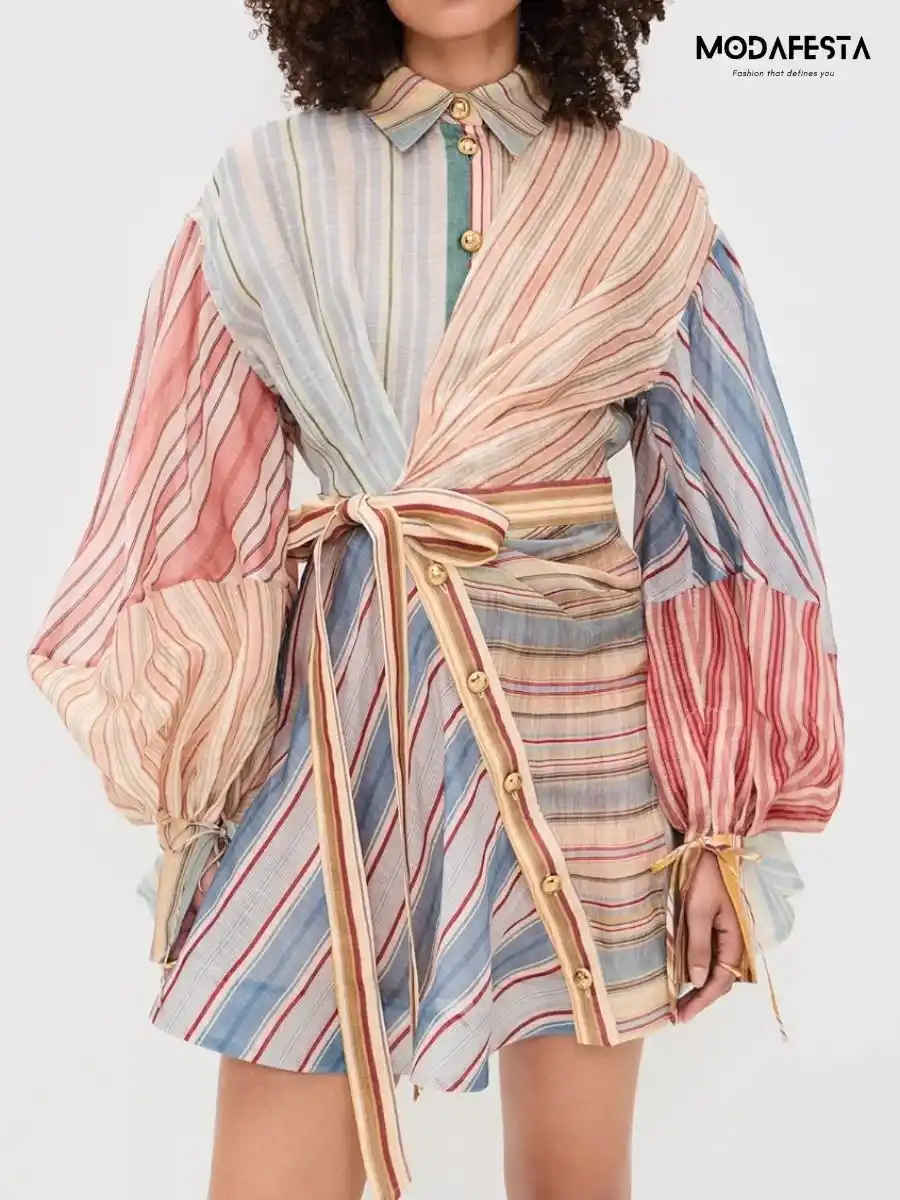 ModaFesta -elegant-zimmer-striped-dress-beige