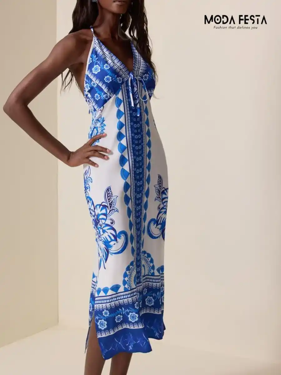 ModaFesta -stylish-floral-print-dress-blue