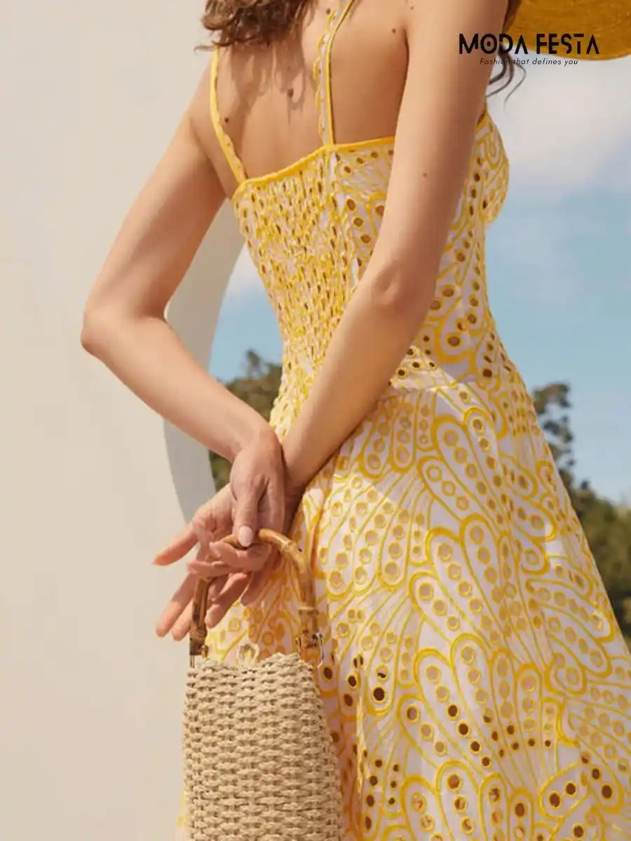 ModaFesta -elegant-embroidered-dress-yellow