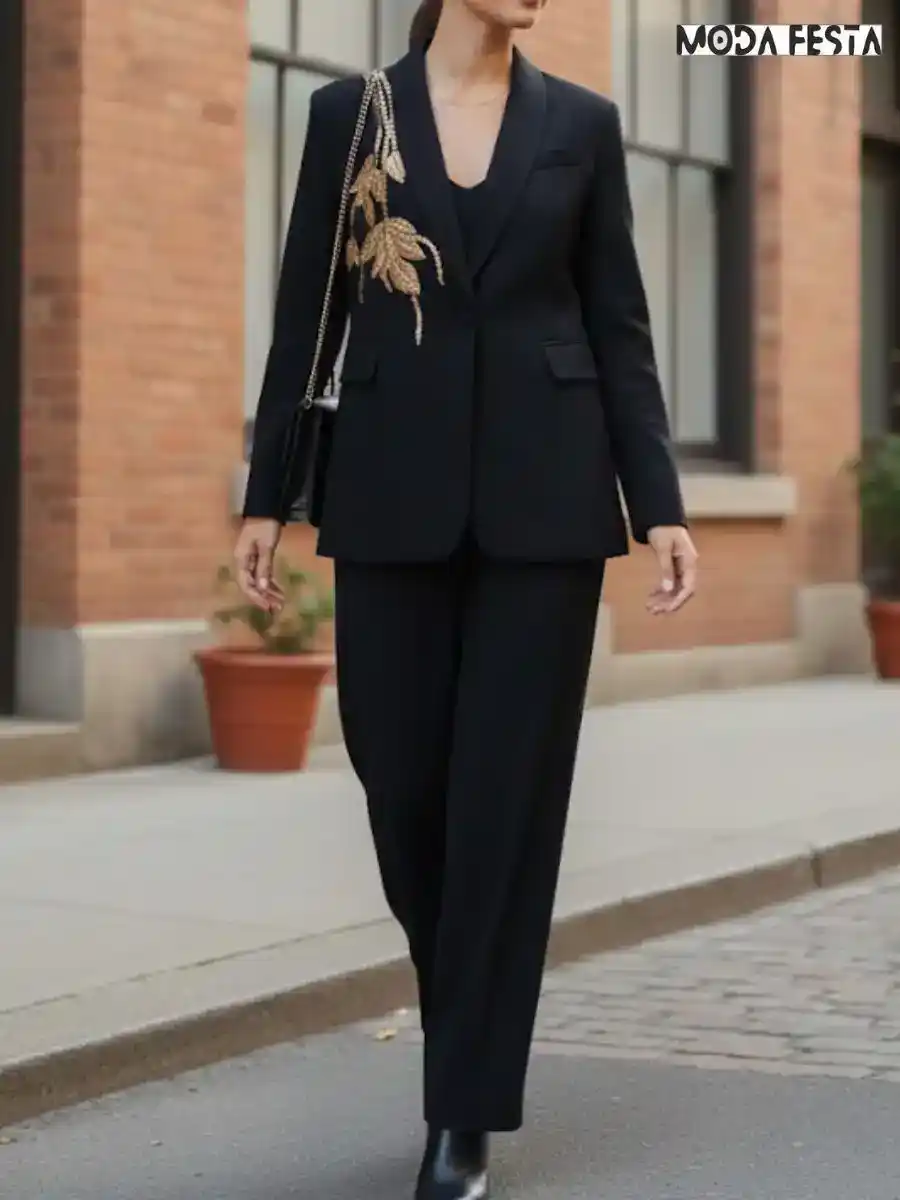 ModaFesta -elegant-embellished-blazer-party-coord-set-black