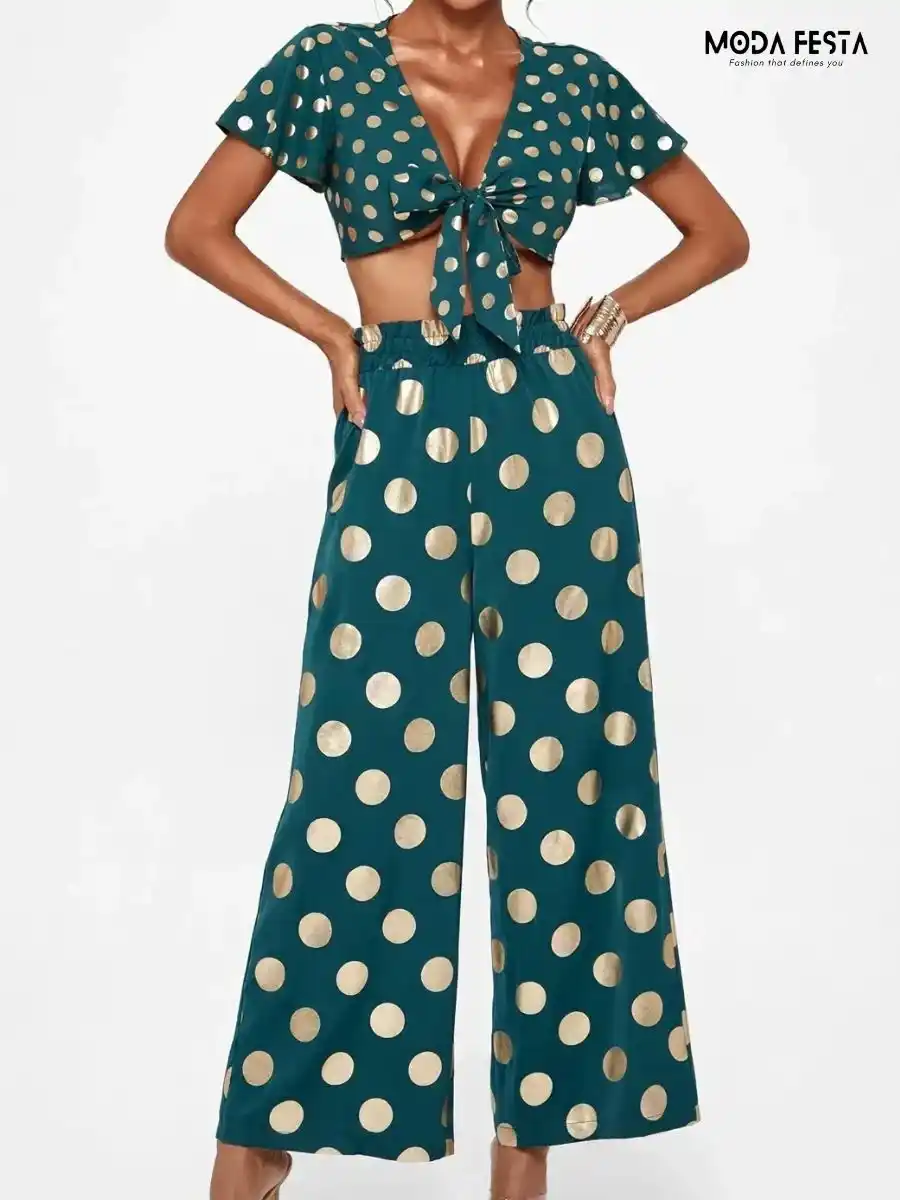 Green Polka  Co-ord Set