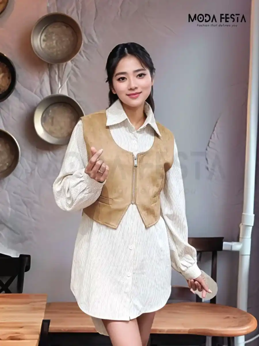 Vest with Shirt Dress