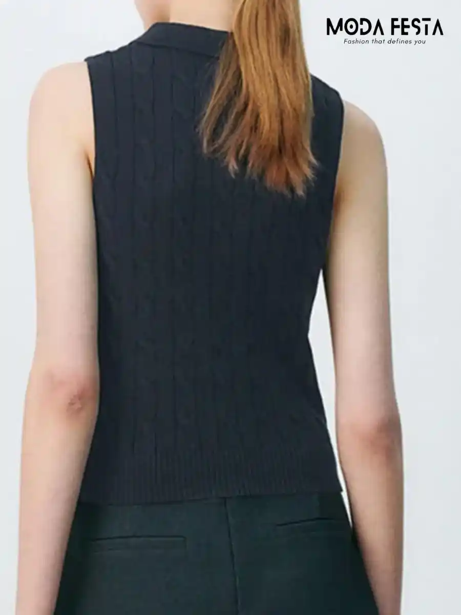 ModaFesta -stylish-knitted-tank-top-black
