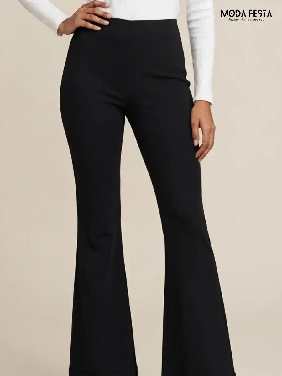 ModaFesta -classic-black-high-waisted-flared-trousers