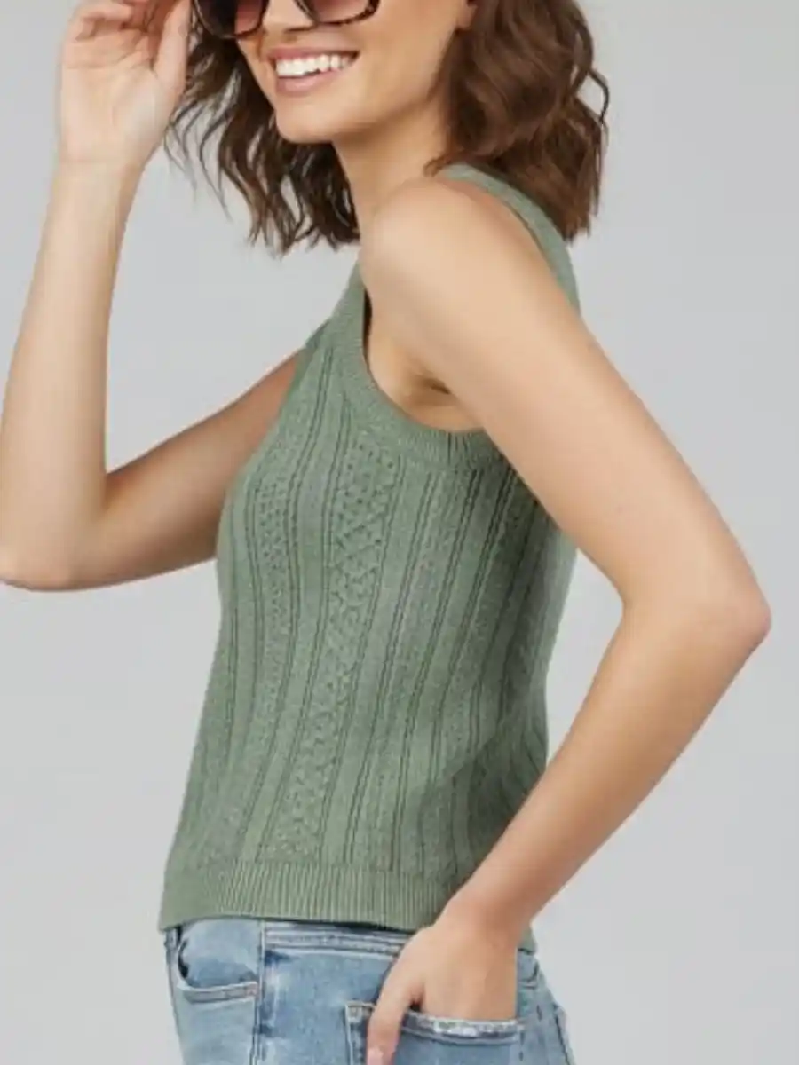 ModaFesta -trendy-stripe-knitted-top-green