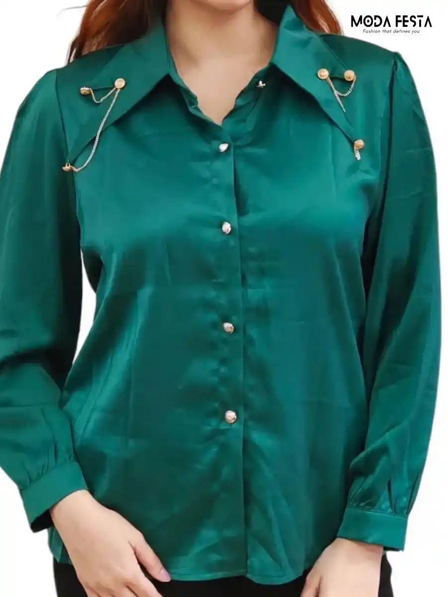Elegant Style Satin Shirt