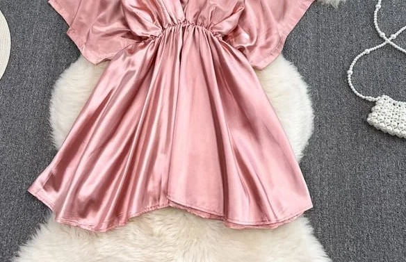 ModaFesta -peach-satin-dress