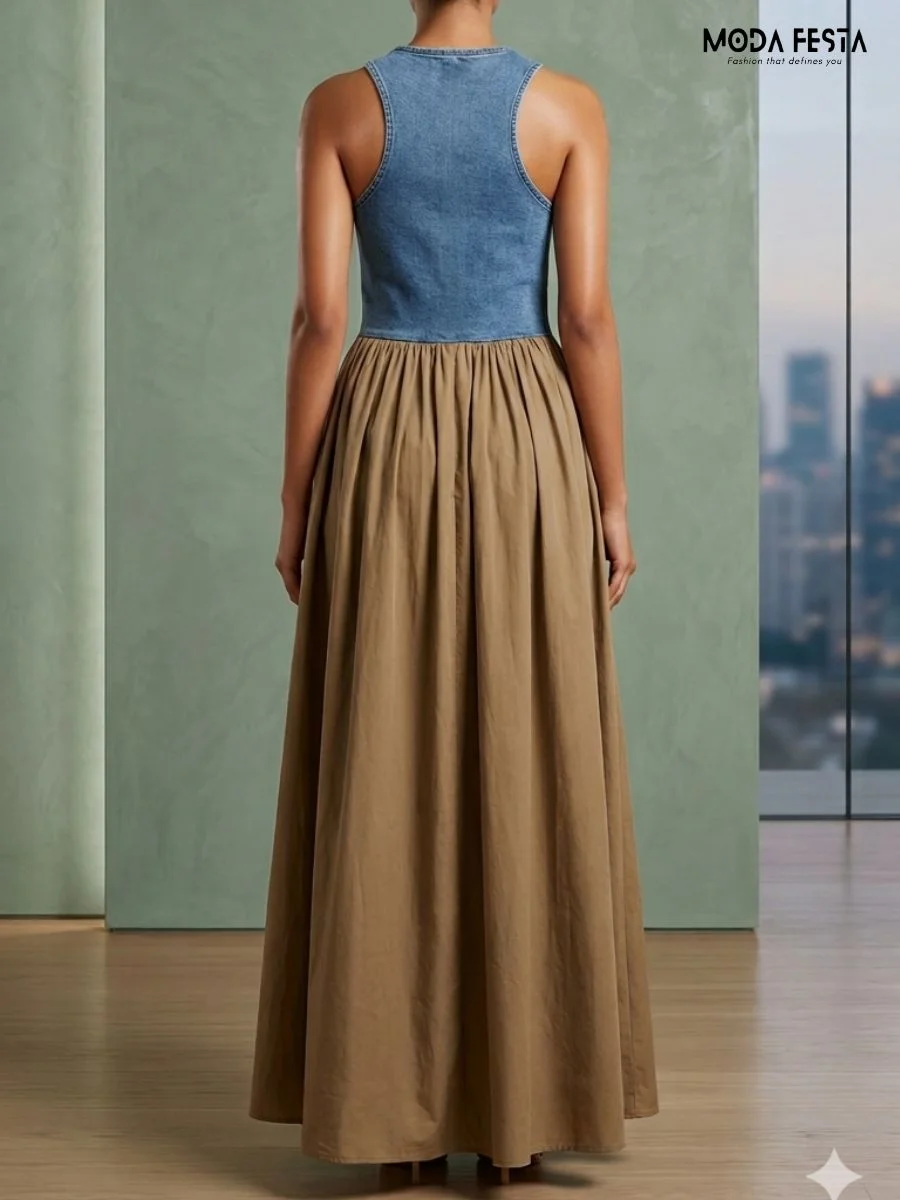 ModaFesta -urban-chic-zip-front-maxi-dress-beige
