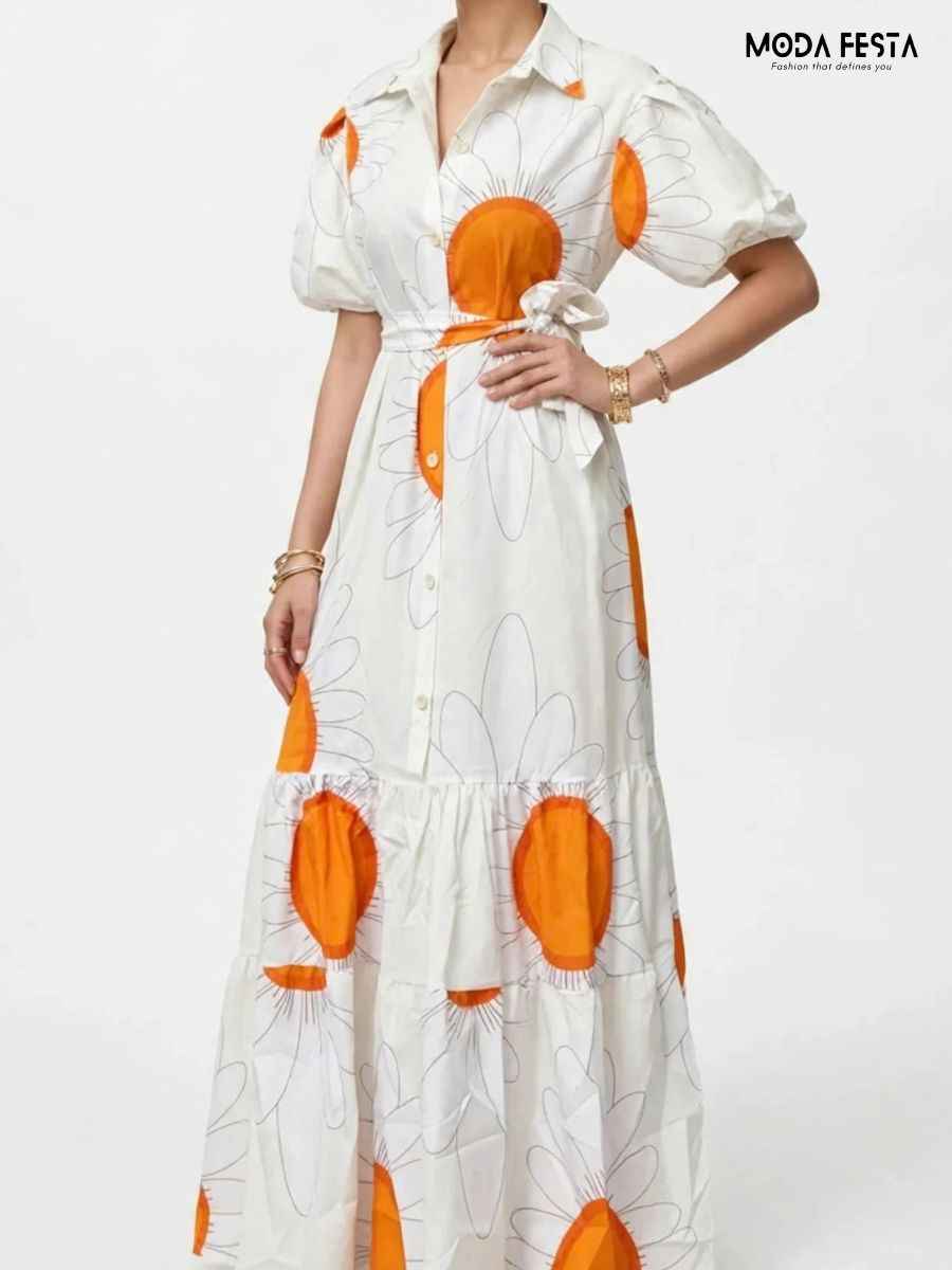 ModaFesta -elegant-print-dress-white