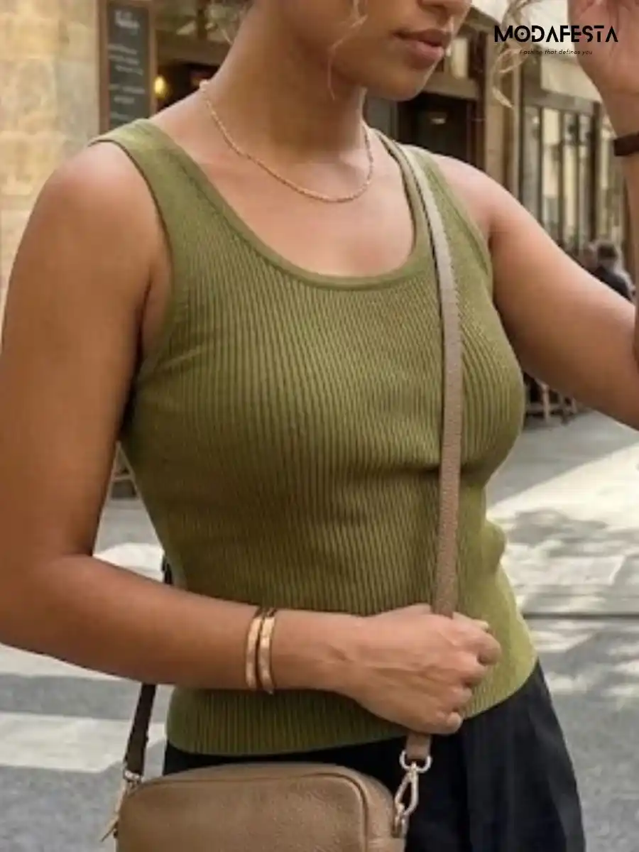 ModaFesta -classy-inner-top-olive-green