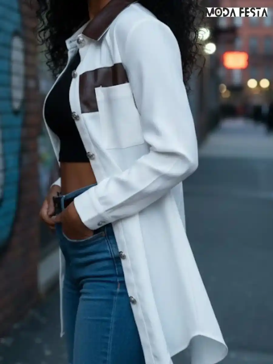 ModaFesta -elegant-chic-long-shirt-white