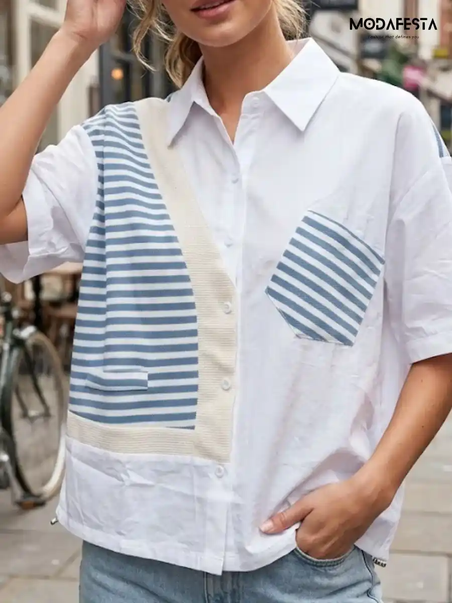ModaFesta -elegant-striped-cardigan-top-blue