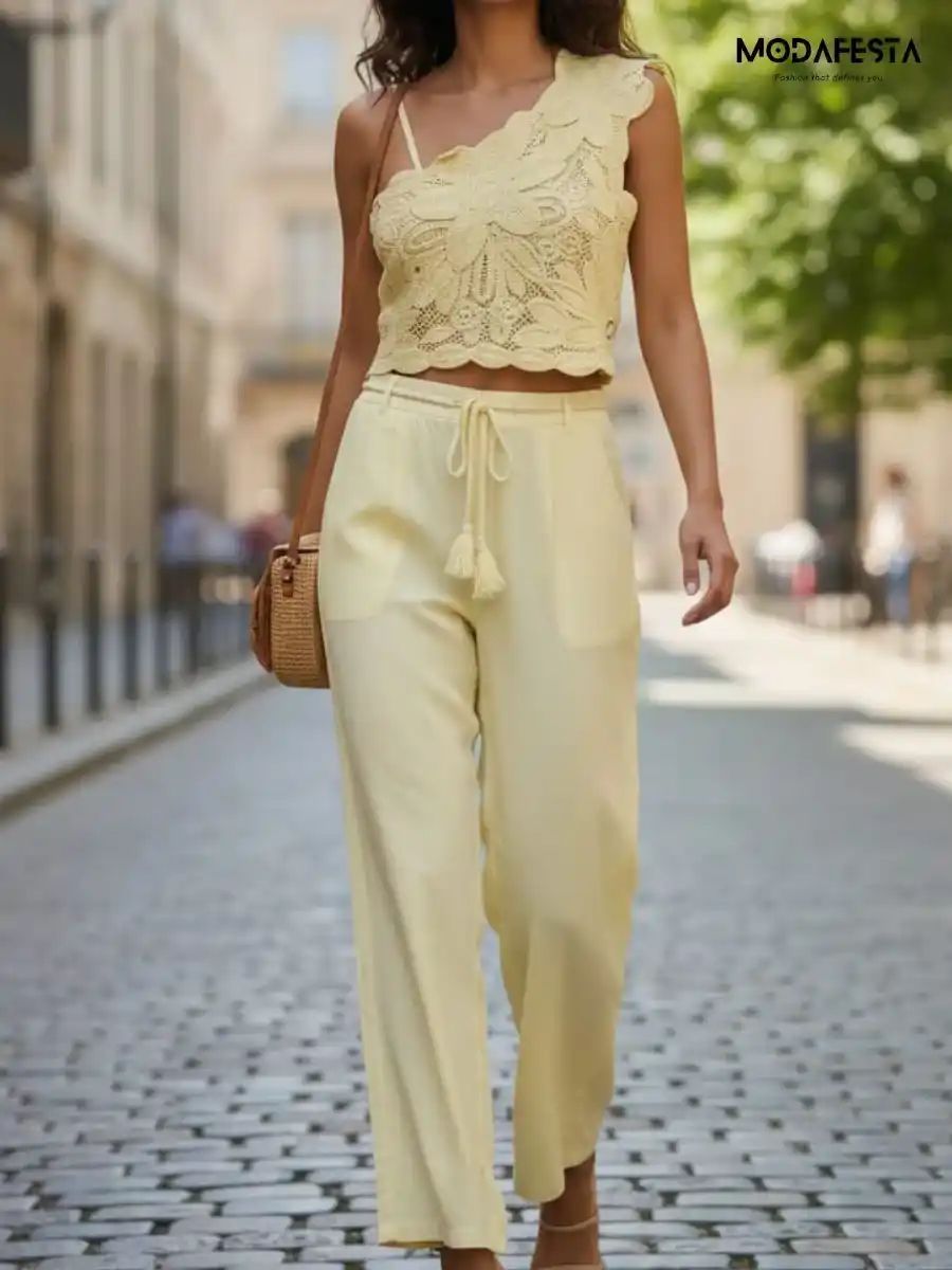 Classy One Shoulder Style Coord Set