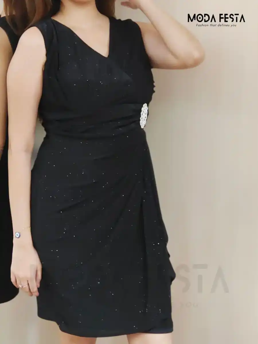 ModaFesta -stylish-sparkle-mini-dress-black