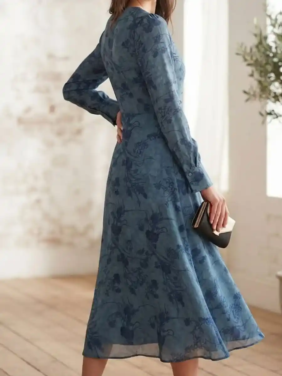 ModaFesta -blue-floral-devore-midi-dress