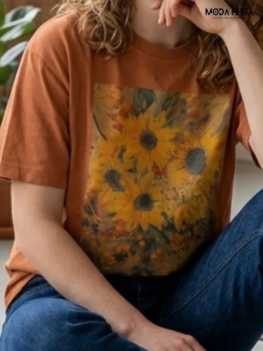 ModaFesta -van-gogh-sunflowers-graphic-t-shirt