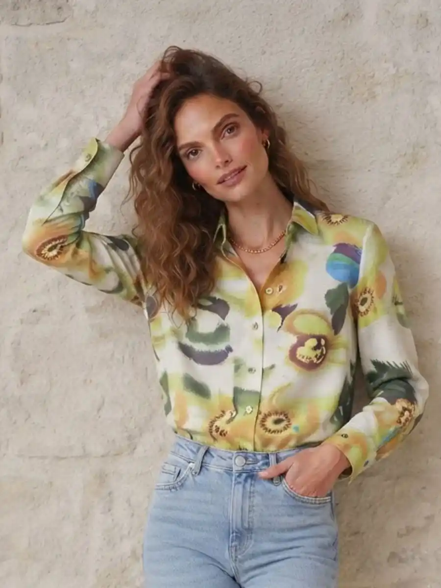 ModaFesta -womens-watercolor-bloom-printed-shirt