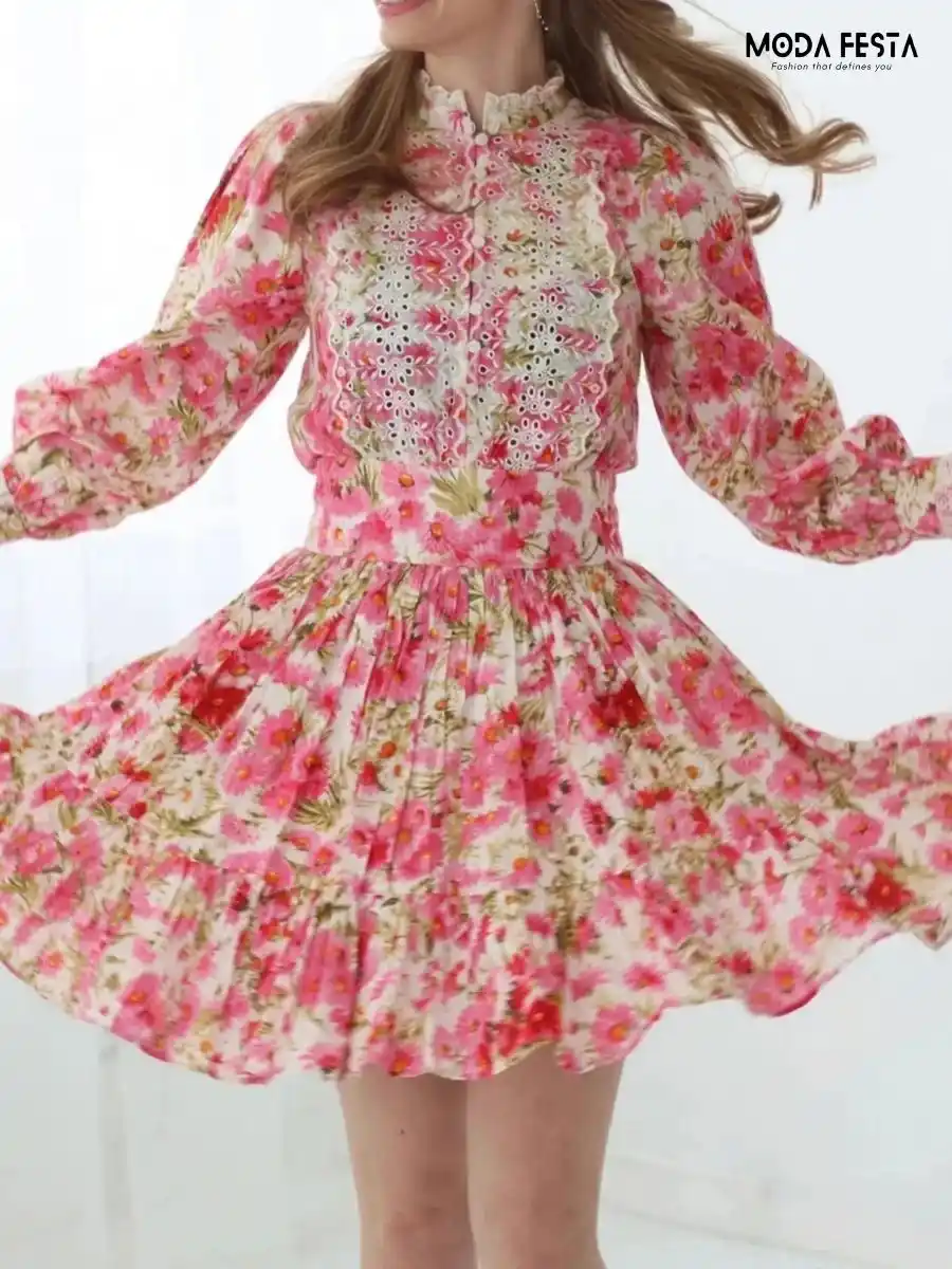 ModaFesta -colourbloack-floral-dress-pink-01