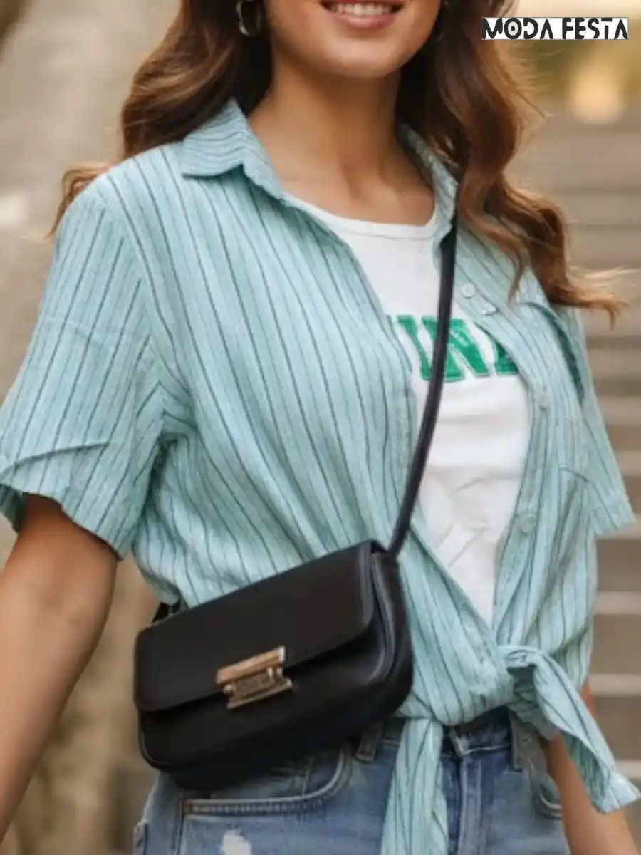 ModaFesta -striped-shirt-with-inner-blue